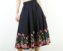 Load image into Gallery viewer, elastic waist skirt, high waist skirt, linen skirt, embroidery skirt, maxi skirt, custom made, long skirt (Q1898)