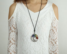 Load image into Gallery viewer, Women's 3/4 sleeve asymmetrical cotton dress, lace and modal dress, plus size oversized customized tunic dress, black dress, summer dress(Y1908)