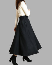 Load image into Gallery viewer, Women's wool skirt/elastic waist skirt/winter skirt/flared skirt/maxi skirt/ankle length skirt(Q1099)