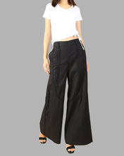 Load image into Gallery viewer, Women's Wide leg linen skirt pants/plus size trousers/oversize casual customized trousers(K1702)