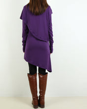 Load image into Gallery viewer, Cotton Tunic dress/Thumb hole Sleeves tunic dress/High Neck Dress/Womens Tunic Dress/Cotton Asymmetric T-shirt/Long Sleeve Tunic Top/Oversized Shirt/Casual T-shirt Customized(Y1535)