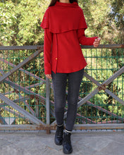 Load image into Gallery viewer, Women's long sleeve cotton top/bottoming shirt/ customized top/Asymmetric t-shirt(Y1018) - lijingshop