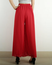 Load image into Gallery viewer, Women's yoga pants, chiffon skirt pants, wide leg pants,summer trousers, oversized casual customized pants (K1712)