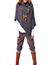 Load image into Gallery viewer, Women's cool knits poncho/shawl/wrap sweater/cape top(P3102) - lijingshop