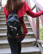 Load image into Gallery viewer, Womens backpack, canvas bag, embroidered bag, travel backpack, rucksack, canvas backpack(B1001) - lijingshop