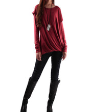 Load image into Gallery viewer, Womens Cotton Hoodie/cotton Top/Oversized Plus size Sweatshirt/Casual Top/Customized T-shirt/Asymmetry clothing/Boho t-shirt/Long Sleeve Shirt(Y3118) - lijingshop