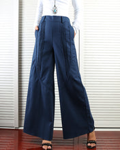 Load image into Gallery viewer, Women's Wide leg linen skirt pants/plus size trousers/oversize casual customized trousers(K1702) - lijingshop