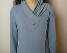 Load image into Gallery viewer, Cotton tunic dress, Rib knit top, Cotton tunic dress with thumbhole, long sleeve tunic, tunic top for leggings,lightweight sweater (Y2169)