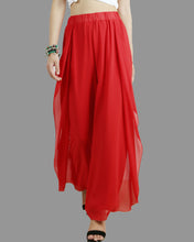 Load image into Gallery viewer, Womens Chiffon Skirt Pants/Elastic Waist Pants/Wide Leg trousers/High Waist Loose Trousers/Layered Flowy Pants/Black Pants(K1701)