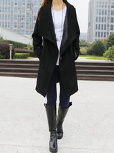 Load image into Gallery viewer, Women's asymmetrical cashmere jacket/woolen coat/plus size jacket/black oversized jacket/casual woolen top/customized coat (Y1812) - lijingshop