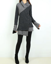 Load image into Gallery viewer, oversize sweater/ knit sweater tunic dress/plus size tunic dress/casual customized tunic top/pullover sweater(Y1673)