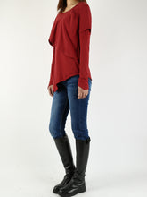 Load image into Gallery viewer, Women's oversized casual t-shirt/asymmetrical layered cotton top/customized clothing/long sleeve tops(Y1217) - lijingshop