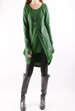 Load image into Gallery viewer, Pullover Sweater with Thumb Hole, Womens Asymmetrical Pullover Sweater Tunic Dress Set, Knits slip dress, Gray Sweatshirt, Knit Top, Knit Jumper(Q1996) - lijingshop