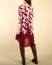 Load image into Gallery viewer, Oversize Chiffon Slip Dress/3/4 Sleeve lace Top/Maternity Tunic Dress/Plus Size Tunic Top(Q1801)