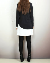 Load image into Gallery viewer, Long sleeve tunic tops, Boho tunic tops, Cotton tunic dress set, V-neck cotton dress, cotton t-shirts, 2 pieces dress, mini dress(Q2129)