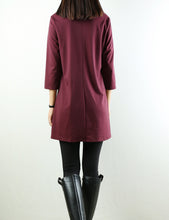 Load image into Gallery viewer, Womens tunic dress/3/4 sleeve crew neck tunic top/oversized dress/A-line casual dress (Q1943) - lijingshop