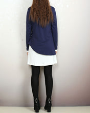 Load image into Gallery viewer, Cotton tunic dress set, boho tunic tops, V-neck cotton dress, long sleeve tops, cotton t-shirts, 2 pieces dress, mini dress(Q2129)