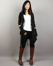 Load image into Gallery viewer, Women trench coat, cotton jacket, Long jacket, knit Trench Coat, Belt jacket, Handmade Coat, tencel jacket(Y1179)