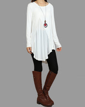 Load image into Gallery viewer, Chiffon Tunic for Women/Women's Modal and Chiffon Tunic Dress/Modal Top/Tunic Tops for Leggings/chiffon dress/modal t-shirt/long sleeve t-shirt(Y1819)