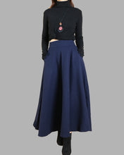 Load image into Gallery viewer, Women wool skirt/flared skirt/winter skirt/maxi skirt/ankle length skirt(Q1806)