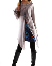 Load image into Gallery viewer, Womens Printed Tunic Dress/Long Sleeve tunic Top/Plus Size Tunic Top/Oversized T-shirt/Asymmetrical Dress(Y1702) - lijingshop