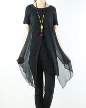 Load image into Gallery viewer, Womens Short Sleeve tunic Top/Printed Tunic Dress/Plus Size Tunic Top/Oversized T-shirt/Asymmetrical Dress(Y1702S) - lijingshop