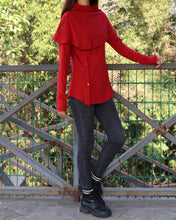 Load image into Gallery viewer, Women's Asymmetric t-shirt/bottoming shirt/long sleeve cotton top/customized top/(Y1018) - lijingshop