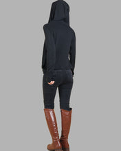 Load image into Gallery viewer, Womens cotton Top/Cotton Hoodie/Oversized Plus size Sweatshirt/Casual Top/Customized T-shirt/Asymmetry clothing/Boho t-shirt/Long Sleeve Shirt(Y3118)