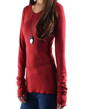 Load image into Gallery viewer, V-neck top, bottoming Cotton t-Shirt, Women's Long Long Sleeves top, Black shirt, form fitting top(Y1117) - lijingshop