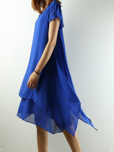 Load image into Gallery viewer, Women's chiffon dress/short sleeves tunic dress/Casual Tunic top/summer dress/customized oversized dress/black tunic top(Y1709) - lijingshop