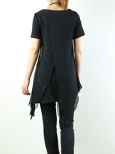 Load image into Gallery viewer, Womens cotton Tunic Dress/Short Sleeve tunic Top/Plus Size Tunic Top/Oversized T-shirt/Asymmetrical Dress(Y1702S) - lijingshop