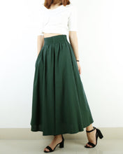 Load image into Gallery viewer, Elastic waist skirt, high waist skirt, linen skirt, maxi skirt, long skirt, flared skirt(Q1989)