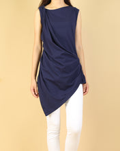 Load image into Gallery viewer, Sleeveless Tunic Dress/Asymmetrical Cotton Tank Top/cotton t-shirt/Customized shirt/Tunic Top for Leggings(Y1704S)