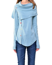 Load image into Gallery viewer, Women's Asymmetric t-shirt/bottoming shirt/long sleeve cotton top/customized top/(Y1018) - lijingshop