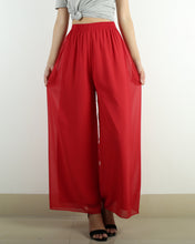 Load image into Gallery viewer, Women's yoga pants, chiffon skirt pants, wide leg pants,summer trousers, oversized casual customized pants (K1712)