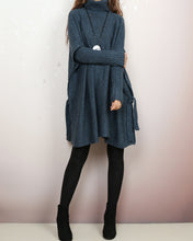 Load image into Gallery viewer, Pullover sweaters women, Oversized Sweater, sweater tunic dress, jumper tunic, turtleneck sweater, knit dress, long sweaters(Y2137)