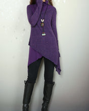 Load image into Gallery viewer, Women's asymmetrical pullover sweater/oversized knit top/customized tunic top/maternity dress(Y1999)