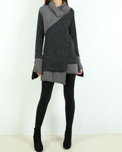 Load image into Gallery viewer, oversize sweater/ knit sweater tunic dress/plus size tunic dress/casual customized tunic top/pullover sweater(Y1673)