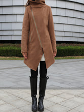 Load image into Gallery viewer, Asymmetrical Cashmere jacket/Womens Winter Jacket/Wool Coat/Trench Coat/zipper coat/Long Overcoat(Y5130) - lijingshop