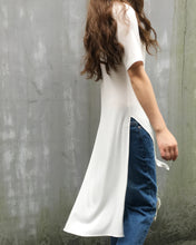 Load image into Gallery viewer, Women's short sleeve dress/tunic dress/modal cotton tunic dress/asymmetrical top/customized black dress(Y1943) - lijingshop