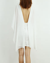 Load image into Gallery viewer, Backless dress, white cape dress, sexy dress, oversized chiffon dress, kaftan Dress, summer dress, evening dress, beach Dress(Q1019)