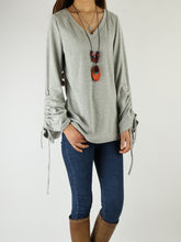 Load image into Gallery viewer, Women's oversized top/bell sleeve bottoming top/cotton t-shirt/plus size casual customized top(Y1830) - lijingshop