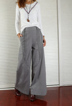 Load image into Gallery viewer, Women's Wide leg linen skirt pants/plus size trousers/oversize casual customized trousers(K1702) - lijingshop