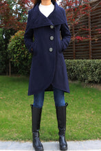 Load image into Gallery viewer, Winter coat/Asymmetrical Overcoat/ Button Down Jacket/Women's Wool Cashmere Coat/Plus Size Jacket/Casual Customized Jacket/oversized Coat(Y1225) - lijingshop