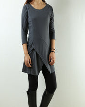 Load image into Gallery viewer, Womens 3/4 sleeve crew neck tunic top/cotton tunic dress/oversized dress/A-line casual dress (Q1943) - lijingshop