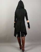 Load image into Gallery viewer, Women trench coat, cotton jacket, Long jacket, knit Trench Coat, Belt jacket, Handmade Coat, tencel jacket(Y1179)