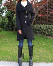 Load image into Gallery viewer, Winter coat/Asymmetrical Overcoat/ Button Down Jacket/Women's Wool Cashmere Coat/Plus Size Jacket/Casual Customized Jacket/oversized Coat(Y1225) - lijingshop