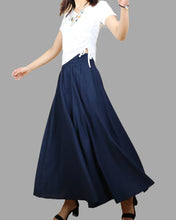 Load image into Gallery viewer, Linen skirt, Elastic waist skirt, high waist skirt, maxi skirt, long skirt, flared skirt(Q1989)