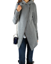 Load image into Gallery viewer, Women Jacket/Black Hooded Jacket with Zipper/Cotton Fleece Cardigan/Hood Fleece Coat(Y3119) - lijingshop