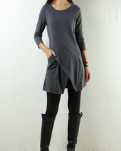 Load image into Gallery viewer, Womens tunic dress/3/4 sleeve crew neck tunic top/oversized dress/A-line casual dress (Q1943) - lijingshop